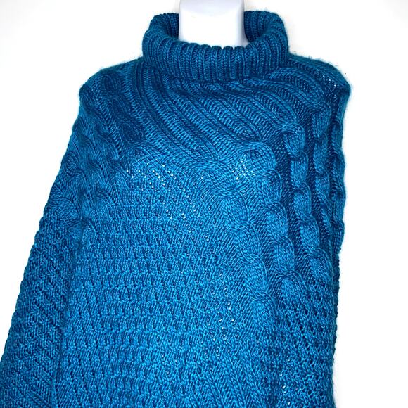 Chico's Poncho Women's Size L/XL Sweater Knit Teal Color * - Picture 3 of 8